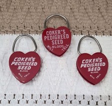Lot (3) VINTAGE Cokers Pedigreed Seed Keychain 1980's~ Estate Find Hartsville SC