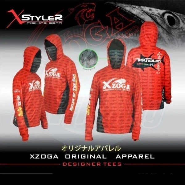 XZOGA TXZ SHIRT MF Cap Mask Long Sleeve UV Sun Protection 2025 Sizes M - 3XL Red