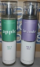 Bath  Body Works Apple  Lavender No. 3 Mist Fine Fragrance Mists Set of 2 NEW