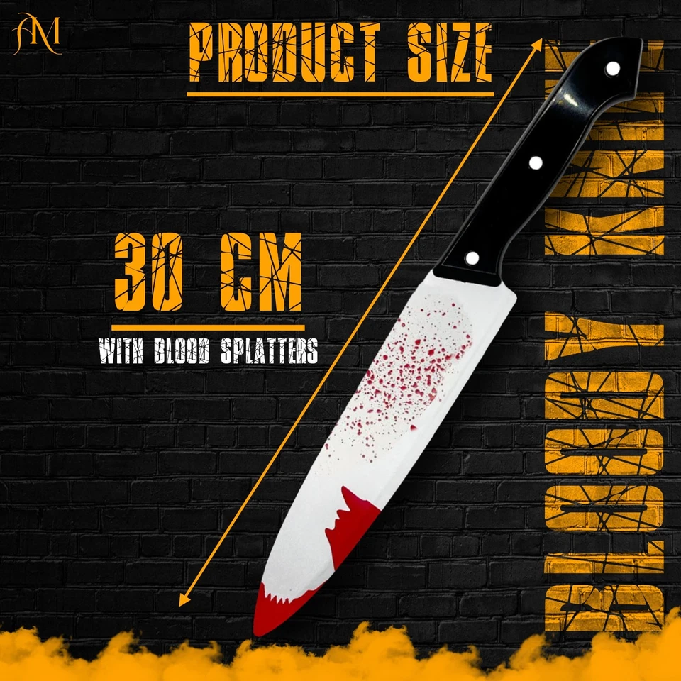 Máscara de látex con capucha Scream Movie y cuchillo sangriento disfraz disfraz de asesino de Halloween Foto 3 de 4