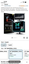 VINTEZ 2 Pack 24 Inch 16:9 Privacy Screen for Computer Monitor and Laptop