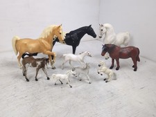 Vintage Toy Horse Lot Of 11 Mixes Brands And Sizes Breyer/ERTL/Ect