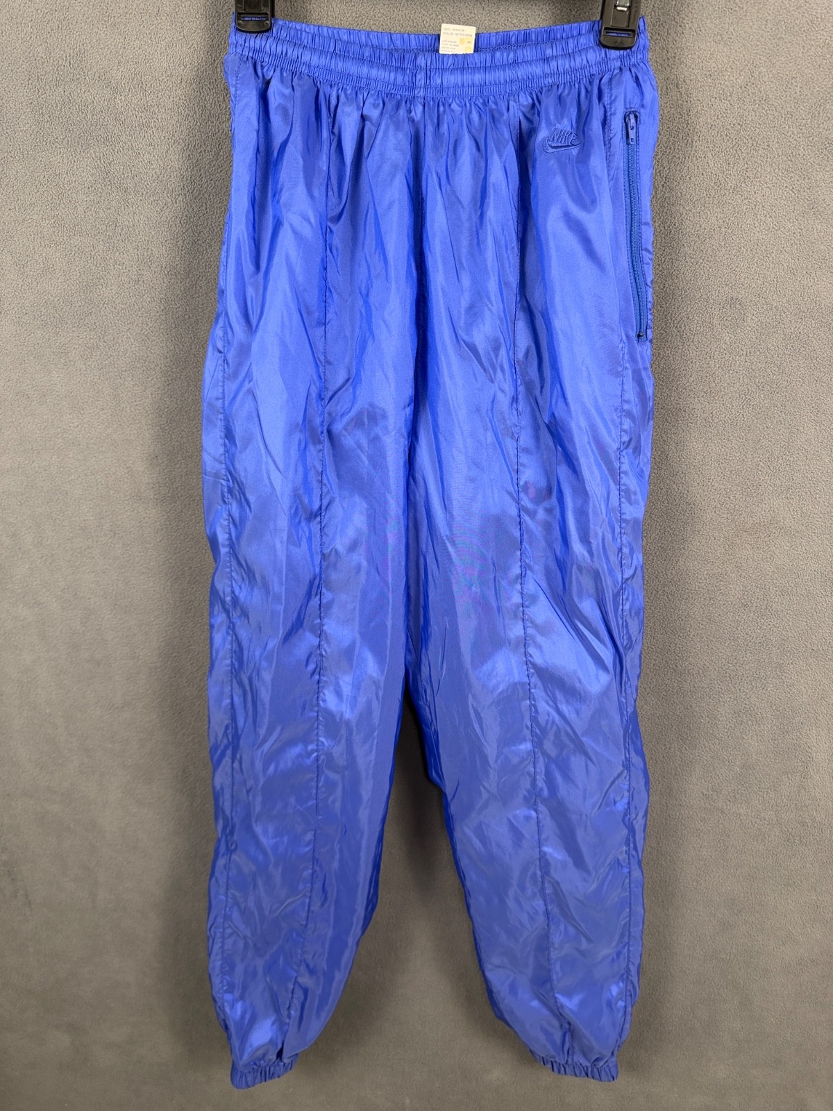 Nike Track Pants Womens Medium Blue Nylon Windbreaker Ankle Zip Vintage