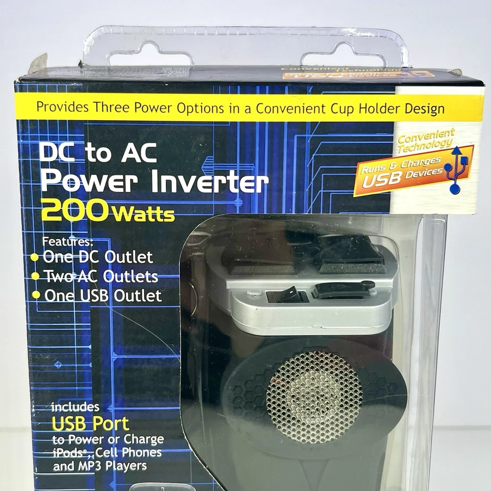 De colección RoadPro DC a CA Power Inverter Drive 200 vatios diseño portavasos NUEVO Foto 2 de 4