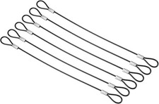 8-Inch Stainless Steel Safety Cable Lock, 6-Pack, 2mm Security Wire