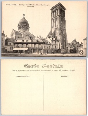 Basilique Saint Martin Tour Charlemagne Tours France Postcard