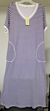 Ekouaer Size L Nightgown Sleepwear Navy Stripe Maxi Gown Lounge