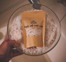 handmade triple salt bath soak