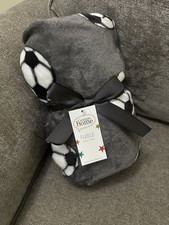 Image of Grey Football Fleece Blanket Throw
