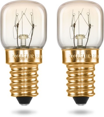 Backofenlampe E14 40W hitzebeständig bis 300 Grad,2700K warmweiß 430lm, 2 Stück