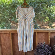 World Market Women's Colorful Striped Oversized Wide Leg Jumpsuit Size S/M