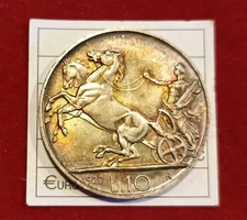 Regno d'Italia - Vittorio Emanuele III - 10 Lire 1927 ** - Patina Iridescente