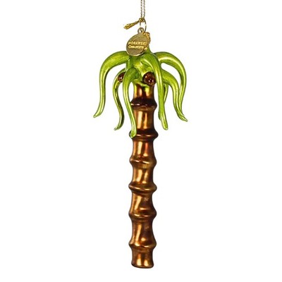 Morawski Small Palm Tree Glass Ornament Tropical Coconut 11518