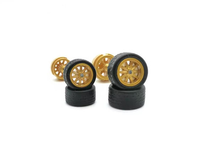 5 Sets 10 Spoke Rims & 10/13mm Staggered Rubber Tire YOU CHOOSE Style Wheel Swap
