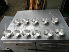 NO58 LITTLE S/S ROSLE PAN 110MM DIAMETER X 205MM HANDLES X 50MM HIGH ( 11CM DIA)