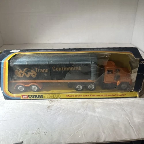 Vintage Corgi Major Toys Mack Truck Trans Continental Car Collectors / Box