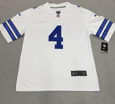 Dallas Cowboys Football Jersey Mens XL White Dak Prescott 4 On Field Nike NFL