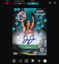 VIDEOGAME Topps WWE Slam 25 - NXT GRAPHITE Teal Signature - JACY JAYNE