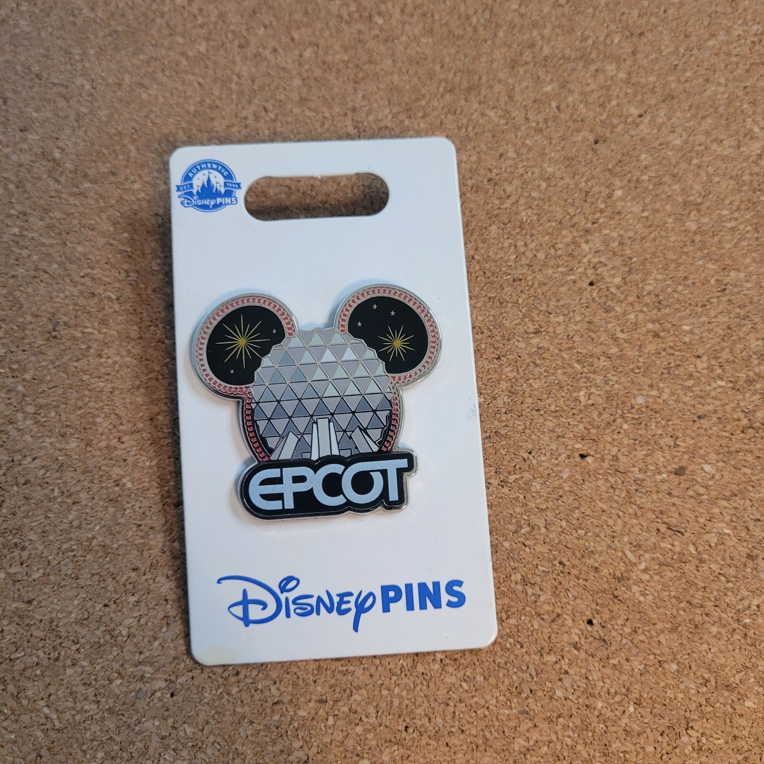 Disney Parks Icon Epcot Spaceship Earth Mickey Mouse Pin New on Card