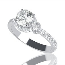 1 CT Diamond Engagement Ring Round Cut H/VS2 14K White Gold Size Selectable