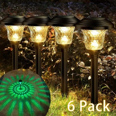 6 Pack Solar Garden Lights Outdoor Landscape LED Light Pathway Yard Waterproof