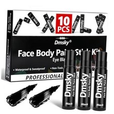 10 Packs Eye Black Sports Stick for Football, Baseball, Softball 10 Pack Black
