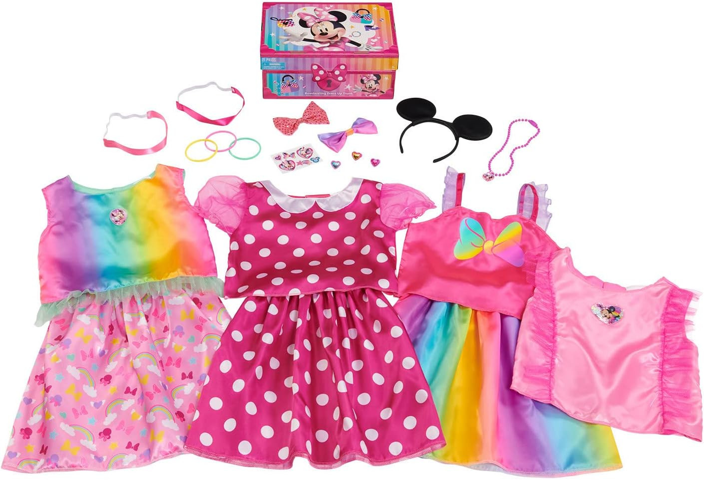 Disney Junior Minnie Mouse Bowdazzling Dress-Up and Pretend Play Trunk, Fits Siz