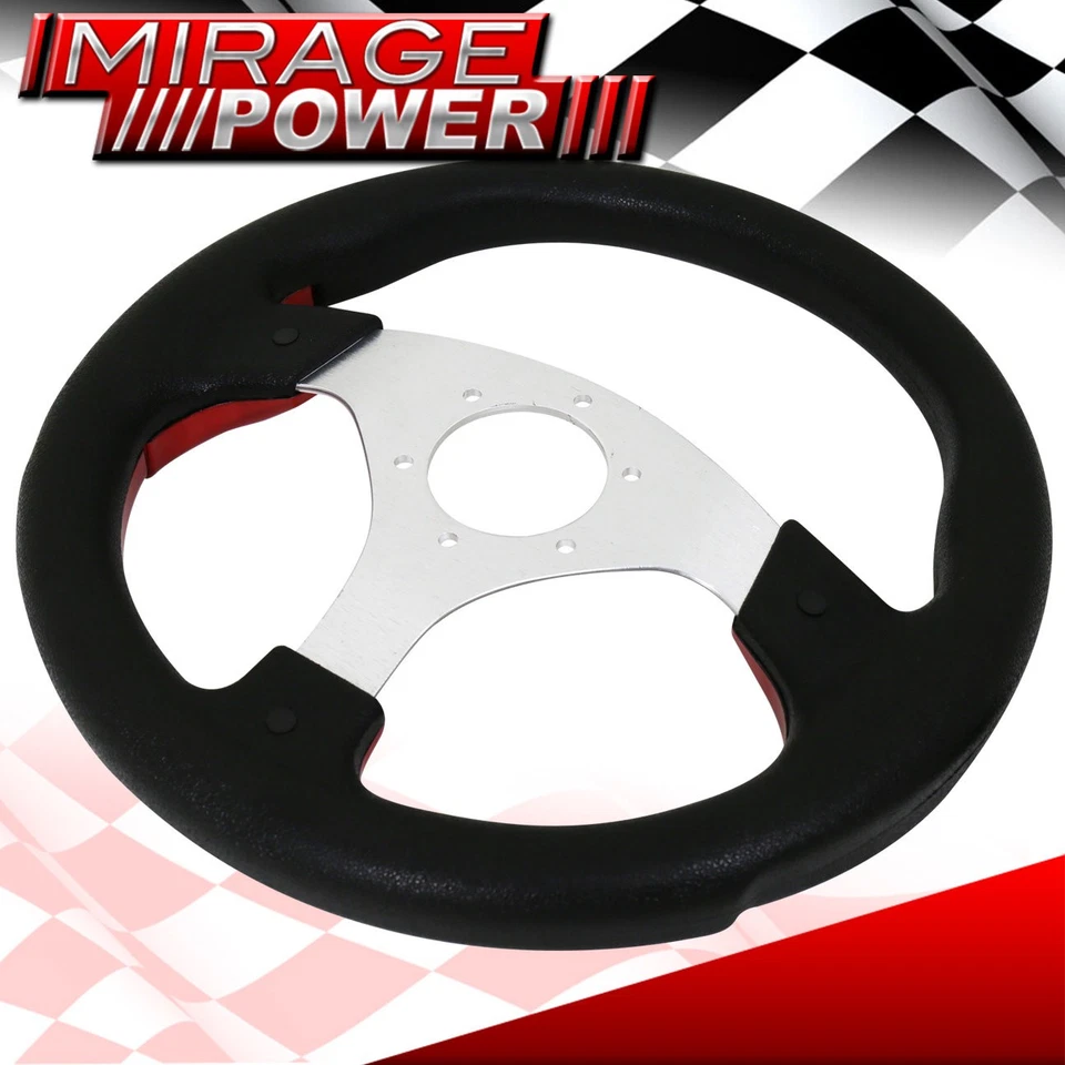 Silver Slim Quick Release + Godsnow 320mm 6 Bolt Red Fusion Style Steering Wheel - Изображение 2 из 4