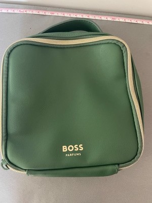 Hugo Boss Parfums Green Travel Toiletry Bag Cosmetic Makeup Organizer Zip Case