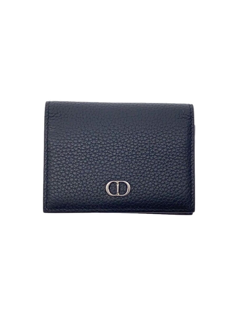 Christian Dior Navy Blue Leather Card Holder for Men