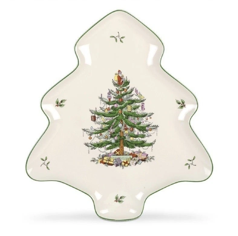 Plat de service en forme de sapin de Noël Spode grand plat assiette à... - Photo 4/4