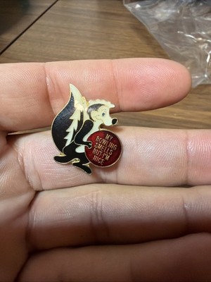 My Bowling Smells But I m Nice Skunk Lapel Pin Hat Jacket Vest K532