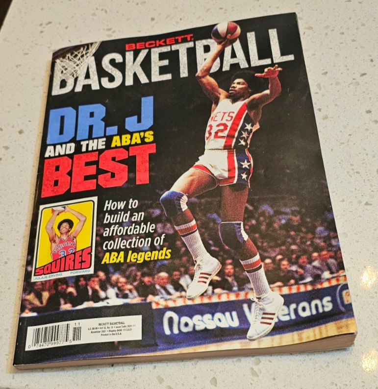 Dr J Julius Erving On The Cover Of The November 2021 Beckett Basketball