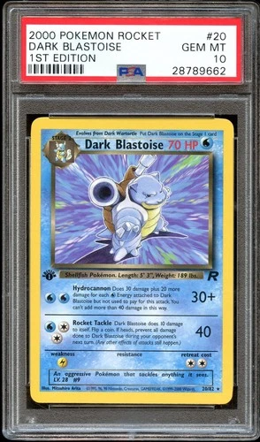 PSA 10 GEM MINT Dark Blastoise 20/82 RARE Team Rocket 1ST EDITION Pokemon Card