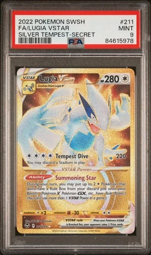 Lugia Vstar 211/195 Secret Silver Tempest Pokemon PSA 9