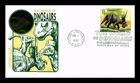 DR JIM STAMPS US COVER EINIOSAURUS WORLD OF DINOSAURS FDC PANDA THERMOGRAPHED