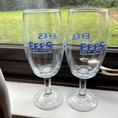 2 X Efes Branded Beer Glasses 0.5l