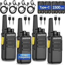 Long Range 100 Mile Walkie Talkie Two Way Radio Charge Headset Waterproof 4 PACK