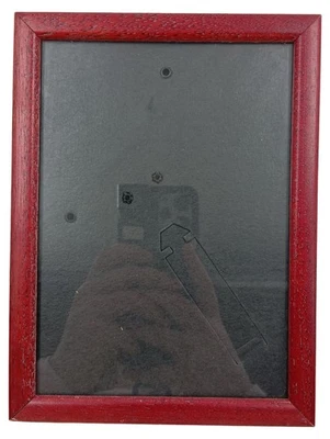 Cadre Photo Classique en Bois et Verre Rouge 15x19,5 cm - Photo 1/4