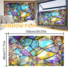 Static Cling Glass Window Film Privacy Stained Glass Sticker UV Protection HOT