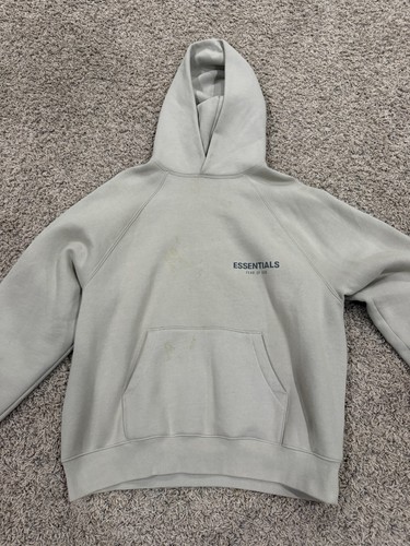 Essentials Fear of God Men's Gray Pullover Hoodie Logo Kangaroo Pocket