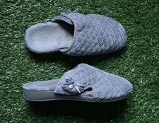 Vionic Adilyn Gray Quilted Orthotic Support Slipper Comfy Mules Women's 9