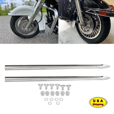 Sliver Front Fender Spear Trim For Harley Fat Boy FLSTF Softail Slim FLS 86-up