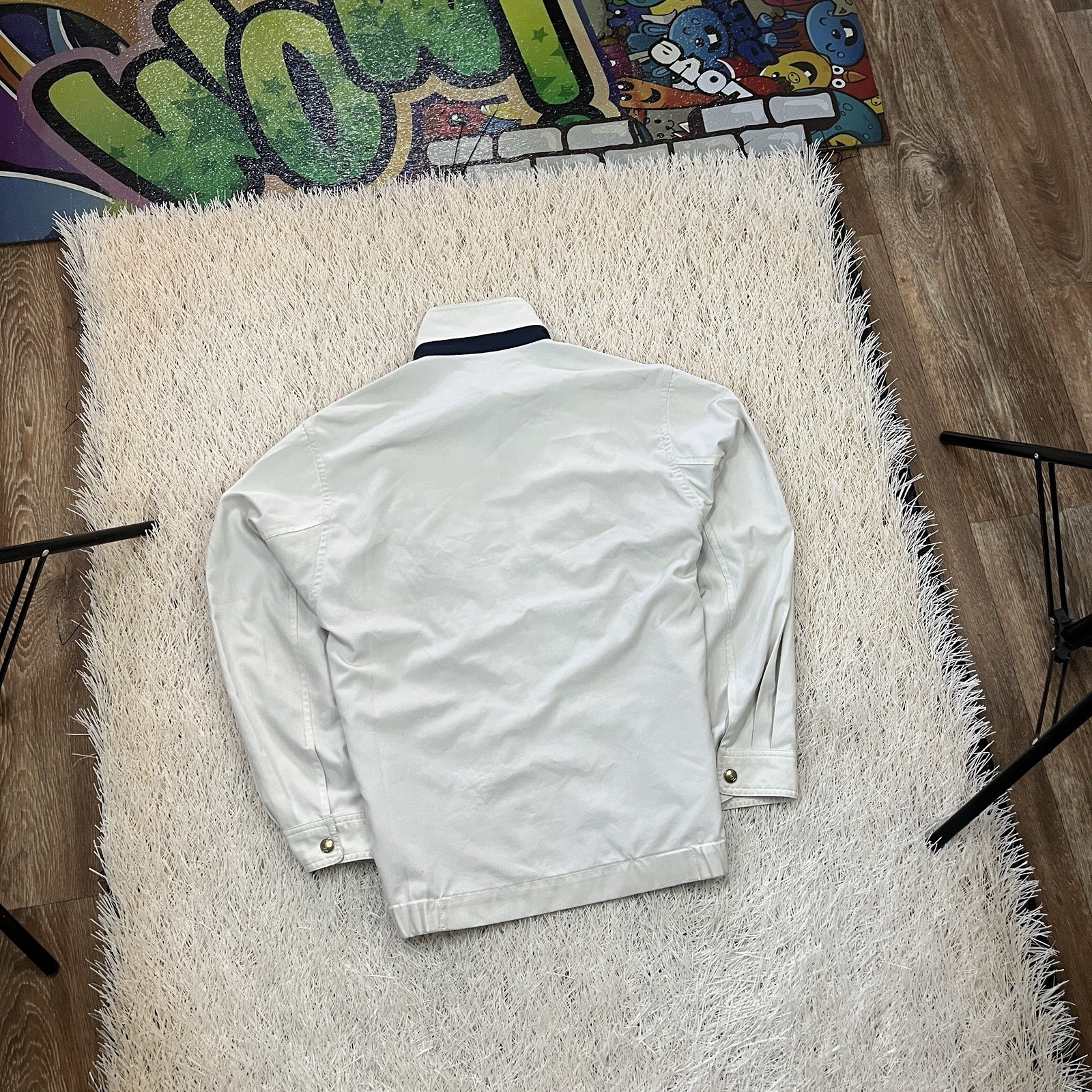 Giacca Harrington bianca uomo anni 90 vintage YSL Yves Saint Laurent taglia media