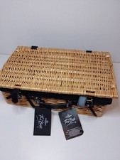 Hamper Basket With Black Liner 17 Inches Wide 10 Inches Deep 6 1/2 Inches Tall