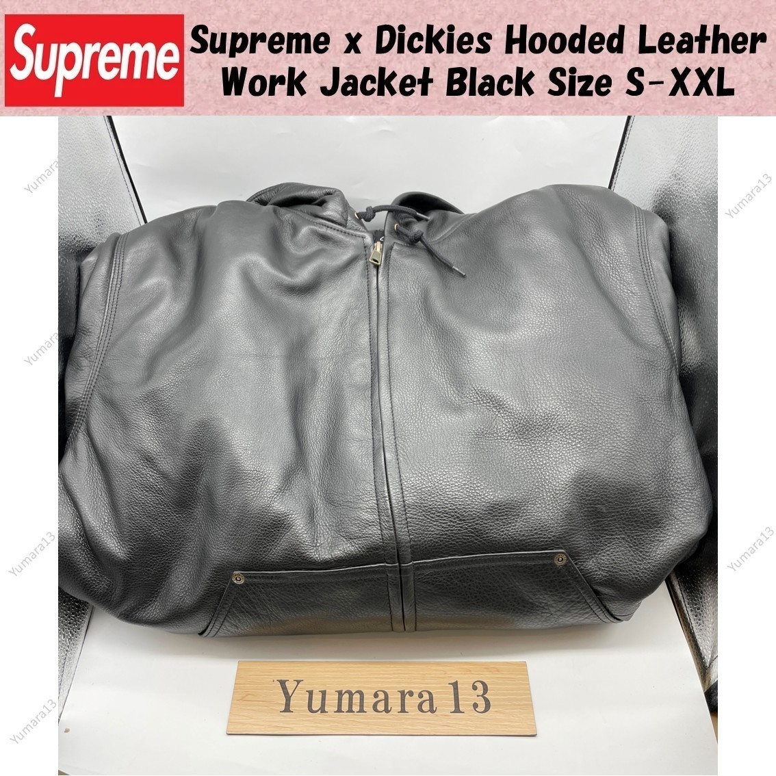 ジャケット・アウター Supreme x Dickies Hooded Leather Work L Supreme Dickies Hooded Leather Work Jacket (FW24) - $598