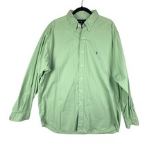 Ralph Lauren Blake Mens XL Green Long Sleeve Button Down Cotton Shirt Polo Pony