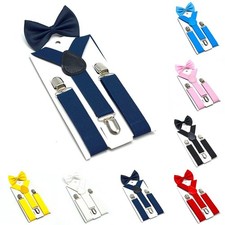 Elastic and Comfortable Kids Suspender and Bow Tie Set Perfect for Any Outfit!