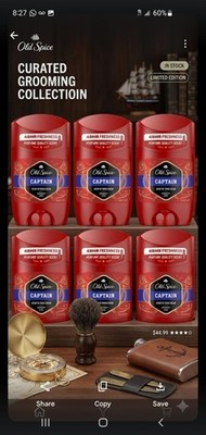 6x OLD SPICE CAPTAIN deodorant stick for men 1.7 fl.oz / 50 ml