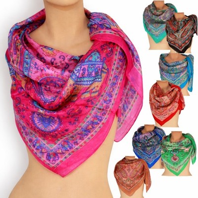 Halstuch 100% Seide 100x100cm Seidentuch Tuch Nickituch Bikertuch Bandana silk Q